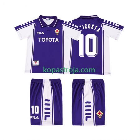 Billiga Fotbollströjor ACF Fiorentina RUI COSTA 10 1999 2000 Retro Barn Hemma tröja Kortärmad
